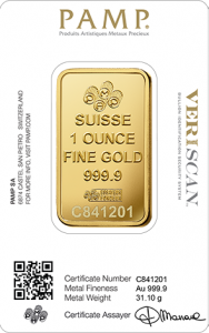 Sztabka złota 31,1 Au999,9 - Pamp Lady Fortuna 1 oz #1