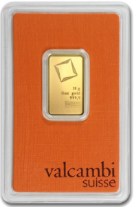 Sztabka złota 10 g  Au999,9 - Valcambi Szwajcaria