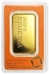 Sztabka złota 50g Au999,9 Valcambi - Szwajcaria #1