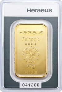 Sztabka złota 50g Au 999,9 Argor Heraues #1
